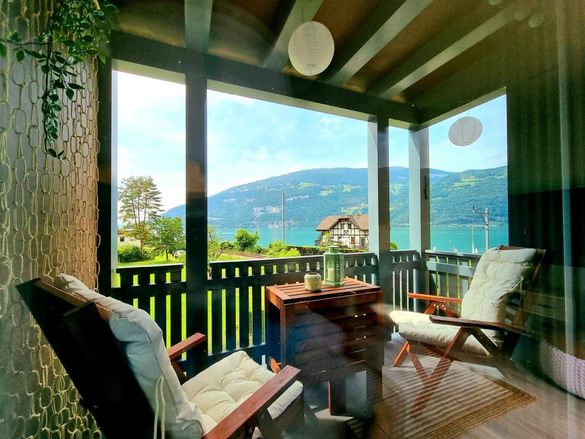 Strandhuesli Directly On Lake Thun Därligen Buitenkant foto